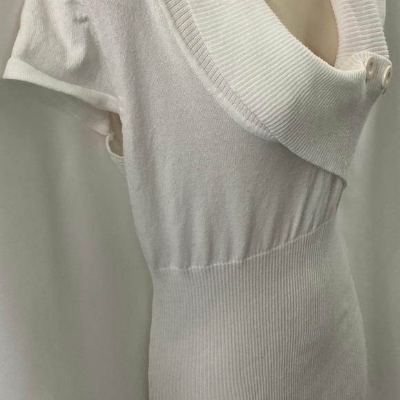DOTS White Knit Asymmetrical Belted Sweater M - Picture 12 of 16